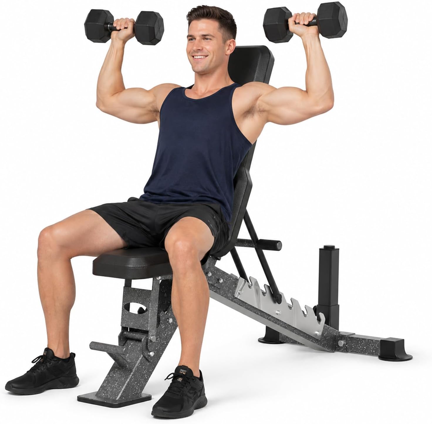 Adjustable Weight Bench for Home Gym Strength Training，Flat/Incline Full Body Workout, Press 2.2" Thick Pad， MAX 2500LBS Heavy Duty