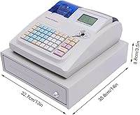 Vista 7 de Caja registradora Sistema de gestión de efectivo electrónica con cajón de efectivo, llaves y contraseñas para abrir, 7 métodos de pago