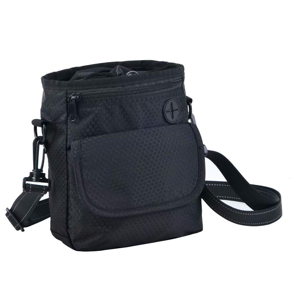 HANWELL Bolsa de comida para perros, bolsa para golosinas, bolsa de golosinas para perros con dispensador de pop, correa ajustable en la cinturacorrea para el hombro, bolsillos múltiples para llevar