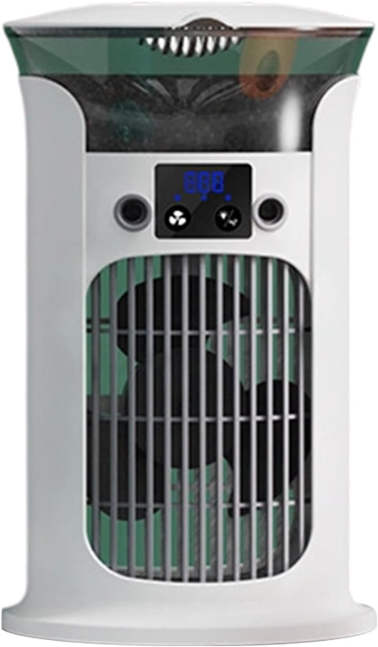 Personal Portable Spray Cooler,Mini Portable Air Conditioner,Evaporative Cooler,USB Charging,Equipped with 7-Color LED Lights,Three Fan Speeds,Suitable for Desk,Coffee Table (White)