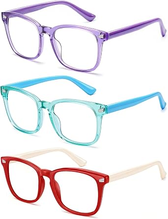 Blue Light Glasses for Kids Girls Boys Anti Glare Blue Light Blocking Glasses for Computer Eye Strain Screen Glasses