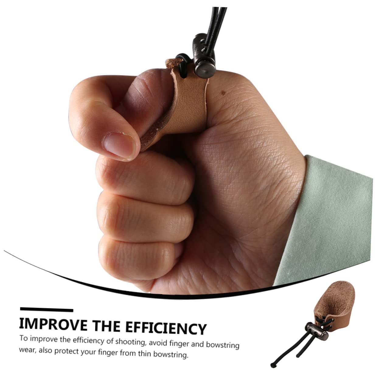 GOOHOCHY Finger Protector Accessory Leather Finger Guard Adjustable Wrist Strap