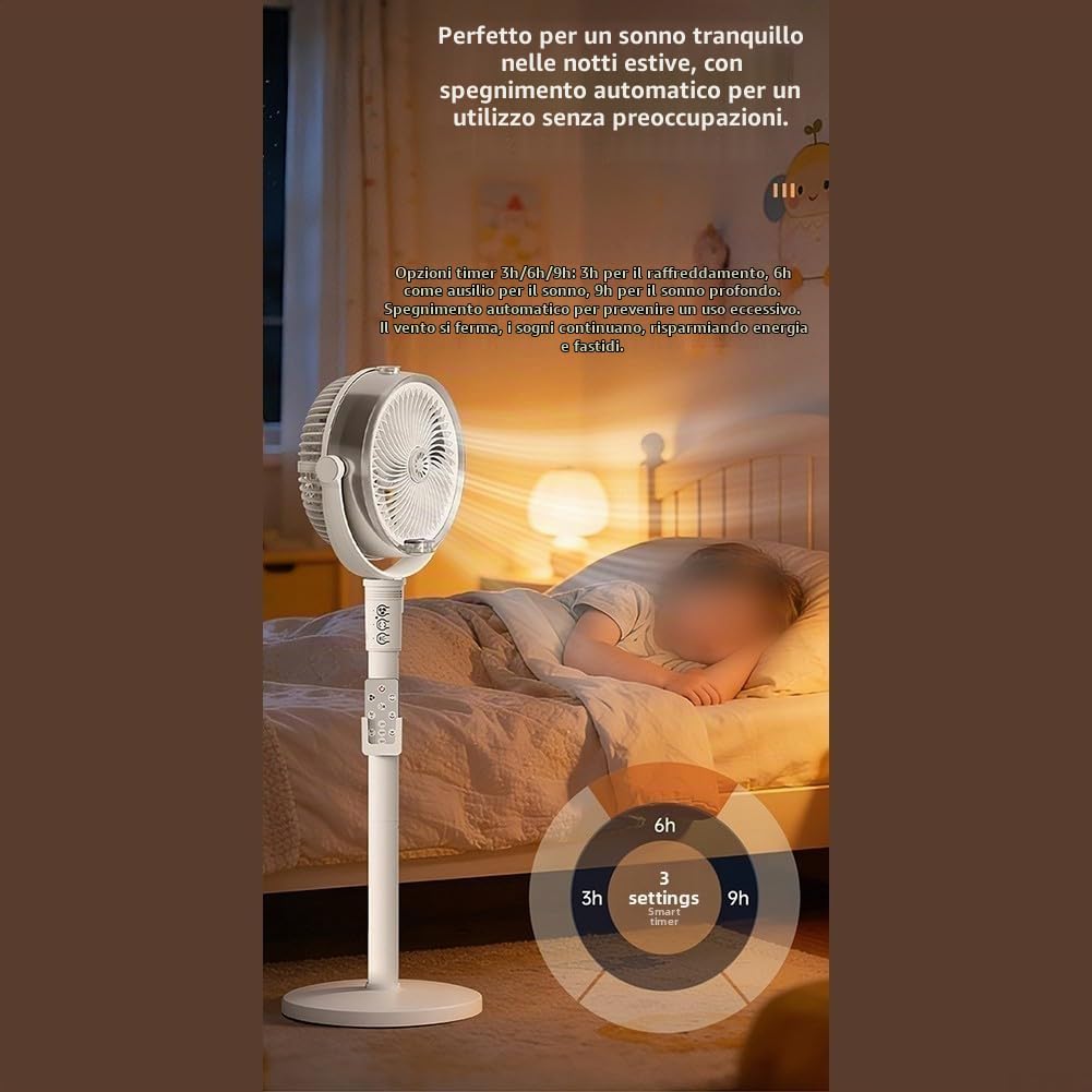 Ventilatore nebulizzatore Portatile da Esterno con Telecomando e Timer, Ventilatore a piedistallo oscillante a 4 velocità con Sistema di nebulizzazione umidificante, per Patio, Giardino, Cortile