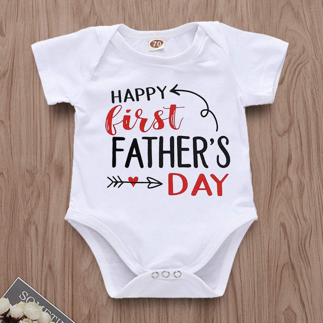 XFGLCK Happy First Fathers Day Outfit Newborn Infant Baby boy Girl Clothes Short Sleeve Romper Bodysuit Onesie