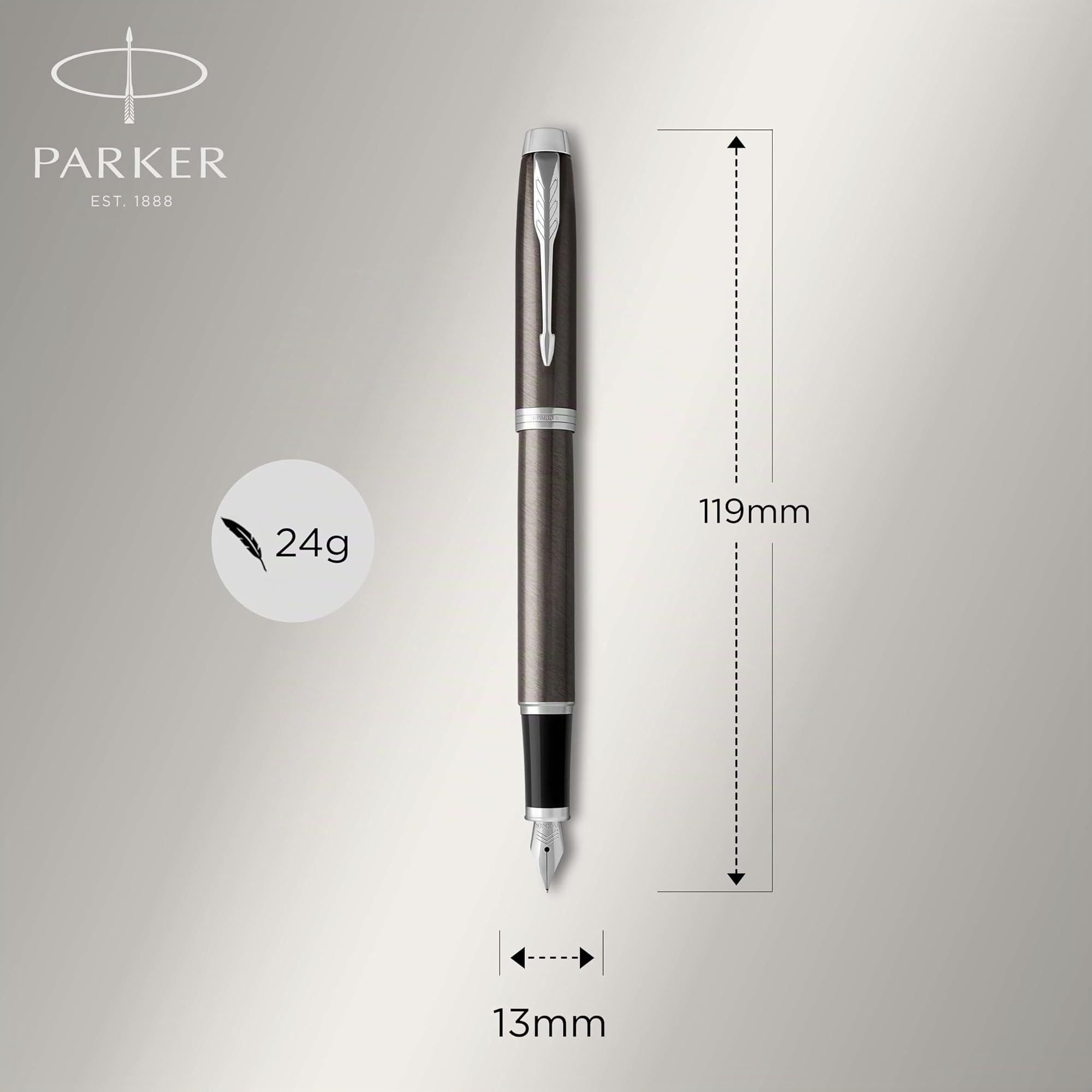 Parker IM stylo plume | expresso foncé | pointe fine | coffret cadeau