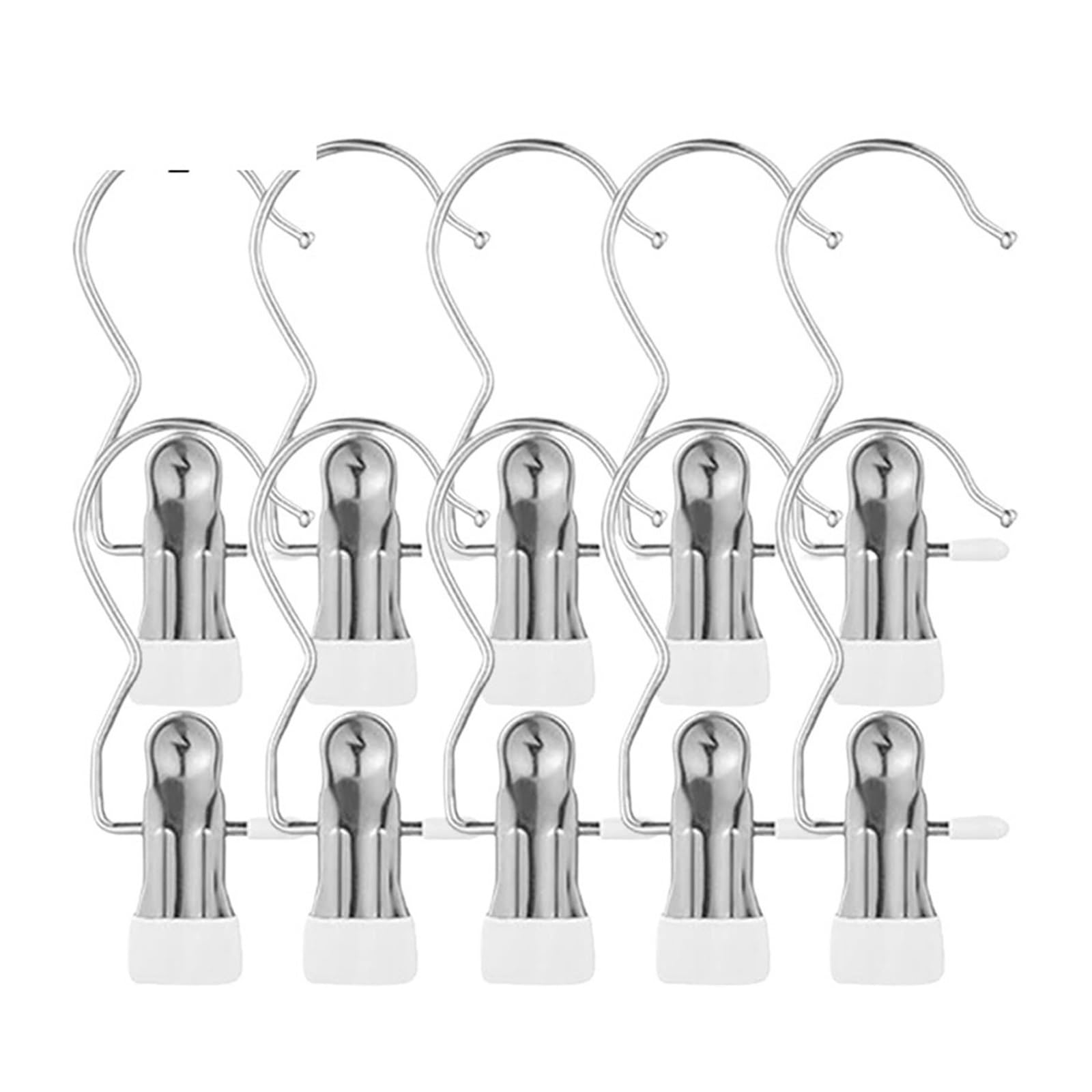 5-30pc Clothespins with Hook Laundry Clothes Pegs for Hanging Pants Hanger(10pcs-white)