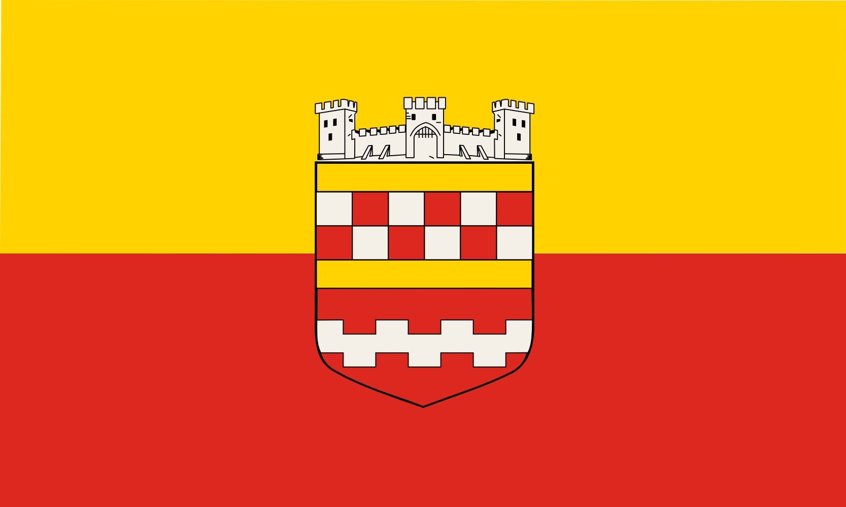 Drapeau Bergneustadt grand format aux finitions de haute qualité