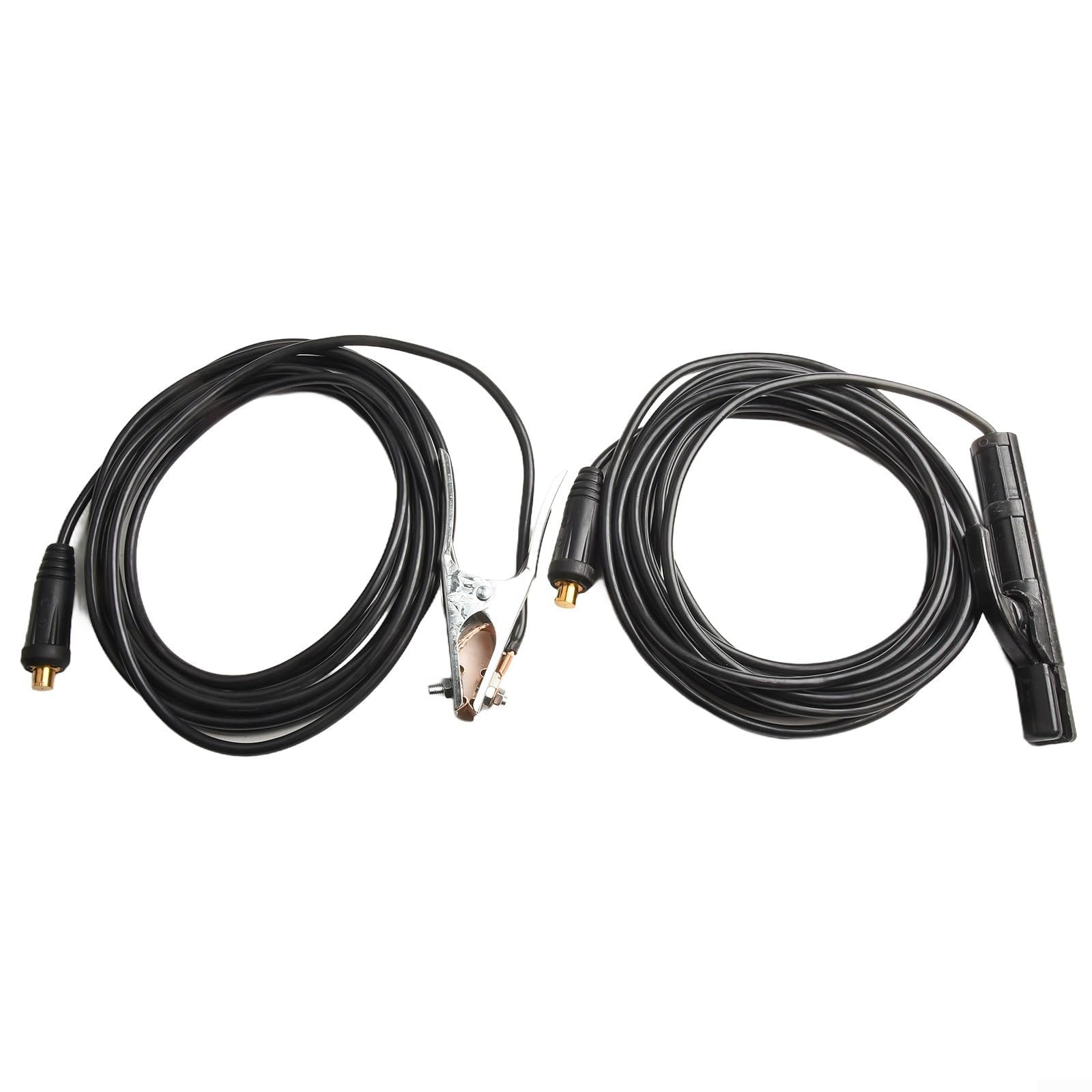 Abrazadera de tierra de soldadura de 300 A con cable para MMA para máquina inversora, abrazadera de tierra de cobre con mango resistente al calor, negro plateado (7 m)