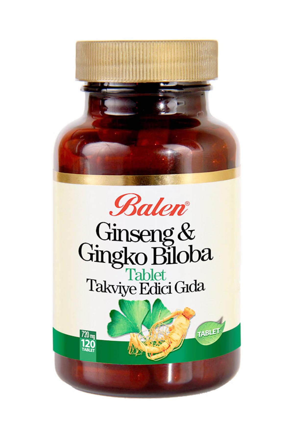 Balen Ginseng ve Ginkgo Biloba Tabletleri Enerji ve Odaklanma İçin 120 Adet