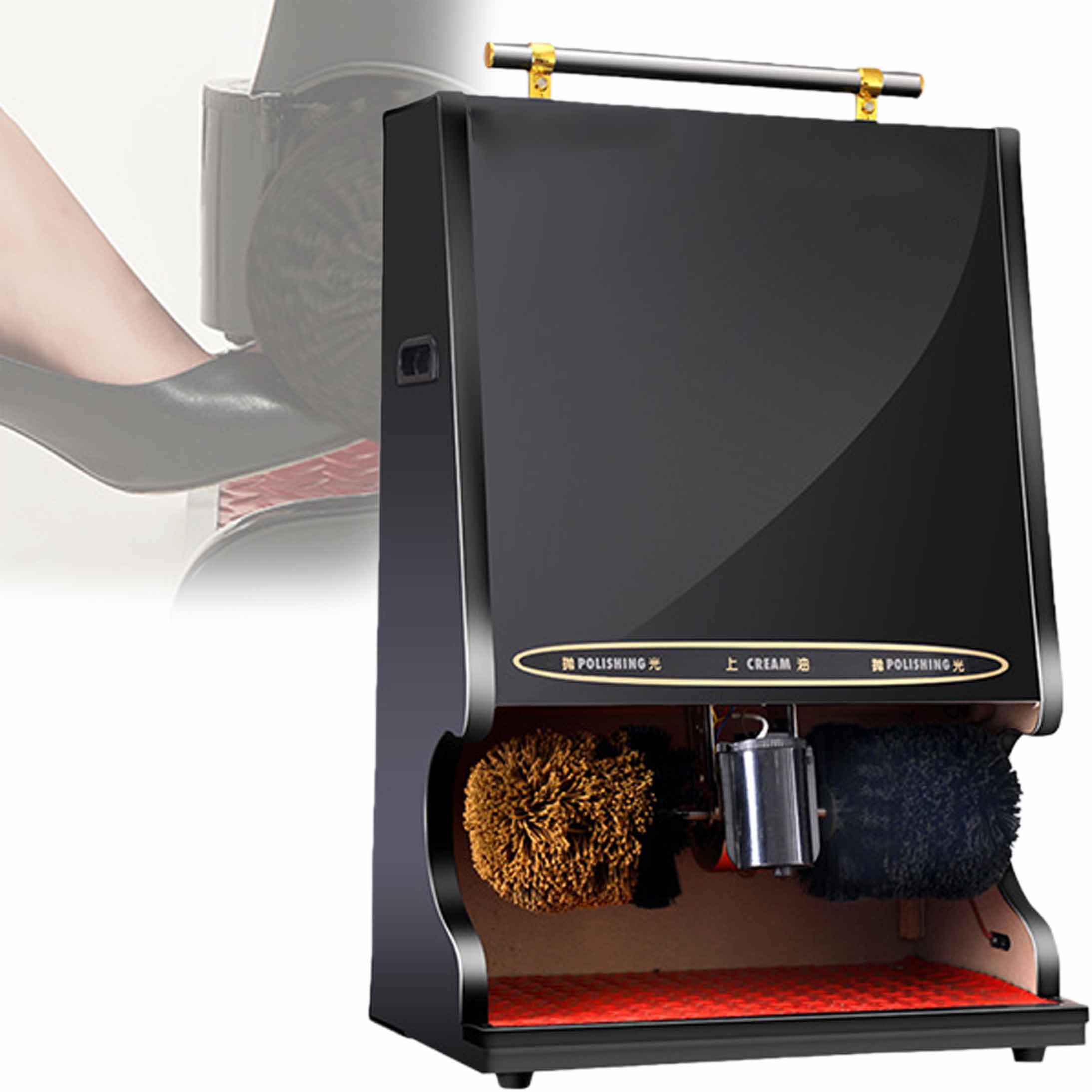 Lucidatrice elettrica automatica per scarpe, a induzione verticale, con doppie spazzole, a basso rumore, facile oliatura, per uso domestico e commerciale