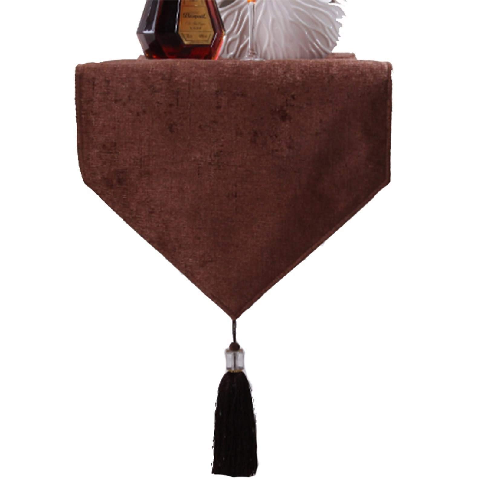 Hochzeitsdeko Tischdeko, Tischdeko Party 35X228cm Baumwolle Kaffee Quaste Dreieck Einfarbig Deko Modern