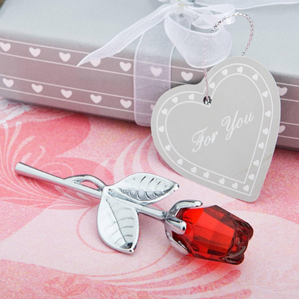 Valentine’s Day Crystal Rose Gift with Premium Box | Artificial Rose with Red Crystal Flower | Romantic Gift for Girlfriend, Wife, Boyfriend | Love Keepsake Home Decor Showpiece (Silver)-image-26
