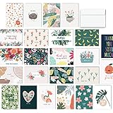 Hat Acrobat Thank You Cards with Envelopes – 24 Unique Designs on Thick Cardstock and Storage Box Included – 5.8” x 4.1 (Variety)