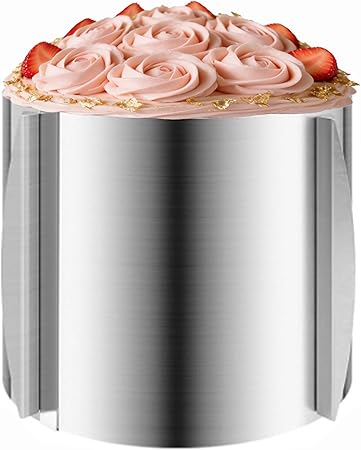 DATANYA Cake Ring Extra High 15cm - Adjustable 6 Inch to12Inch Stainless Steel Round Cake Mousse Molds Baking Ring, 5.9 Inch Deep Cake Mold with Precise Scaling DATANYA Cake Ring Extra High 15cm - Adjustable 6 Inch to12Inch Stainless Steel Round Cake Mousse Molds Baking Ring, 5.9 Inch Deep Cake Mold with Precise Scaling