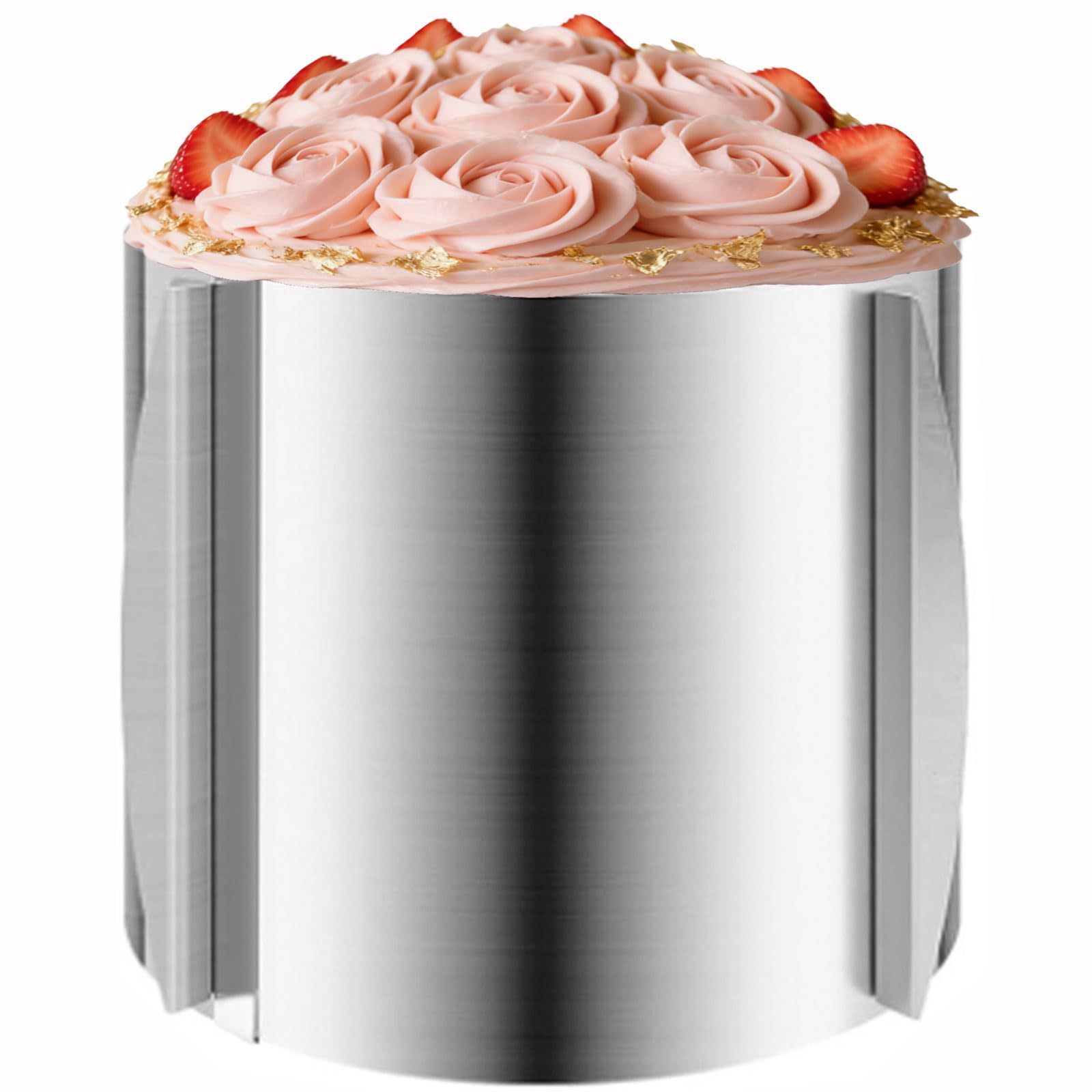 DATANYA Cake Ring Extra High 15cm - Adjustable 6 Inch to12Inch Stainless Steel Round Cake Mousse Molds Baking Ring, 5.9 Inch Deep Cake Mold with Precise Scaling