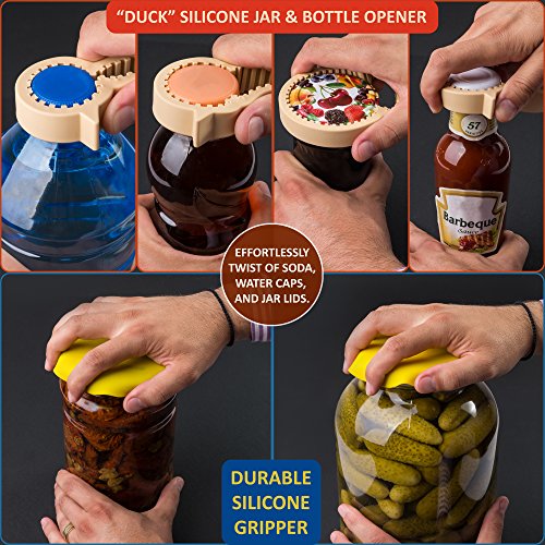 Kitchengadgets Jar Opener For Weak Hands, Water Bottle Openers For Seniors With Arthritis, The #1 All In One Premium Multifunction Jar And Bottle Opener Set For Elderly #TOP4
