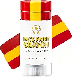 Patriotic Red Yellow and Red Face Body Paint Stick, Spain Soccer Fan Flag Face Paint Crayon for World Cup 2026, Sweatproof Sports Body Makeup Stick for Softball,Football,Baseball,Lacrosse Players Fans
