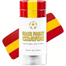 Patriotic Red Yellow and Red Face Body Paint Stick, Spain Soccer Fan Flag Face Paint Crayon for World Cup 2026, Sweatproof Sports Body Makeup Stick for Softball,Football,Baseball,Lacrosse Players Fans