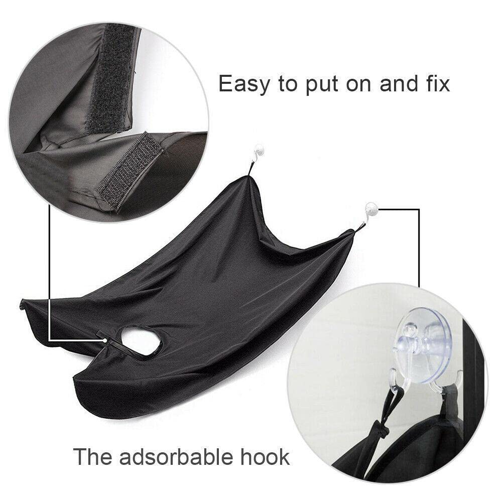 SAVE Beard Apron for Catching Beard Clippings while Trimming or Shaving | Waterproof | Beardo Grooming Bib (Black) - Image 3 thumbnail
