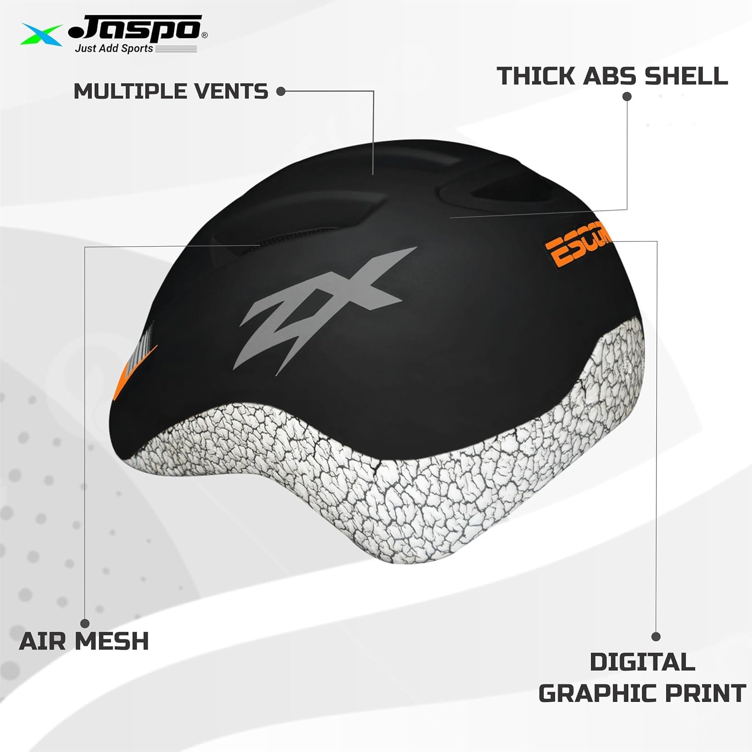 jaspo Vinyl Power Kids 26"X6" Inches Fiber Skateboard and Helmet, Knee&Elbow Guard for Beginners Boys&Girls (6 Years&Above) (Black Colour) (Intact)