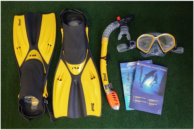 Crivit Beach Professional Dive and Snorkel Set 42-46 Yellow/Black