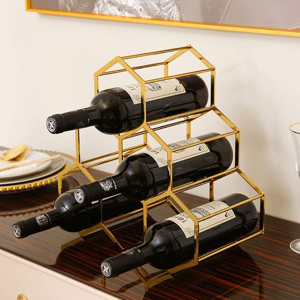Wine Rack Freestanding Countertop Cabinet Wine Holder Storage Stand for Kitchen Pantry Stores Bar Wine Cellar Home Decor Gold 3 Tier