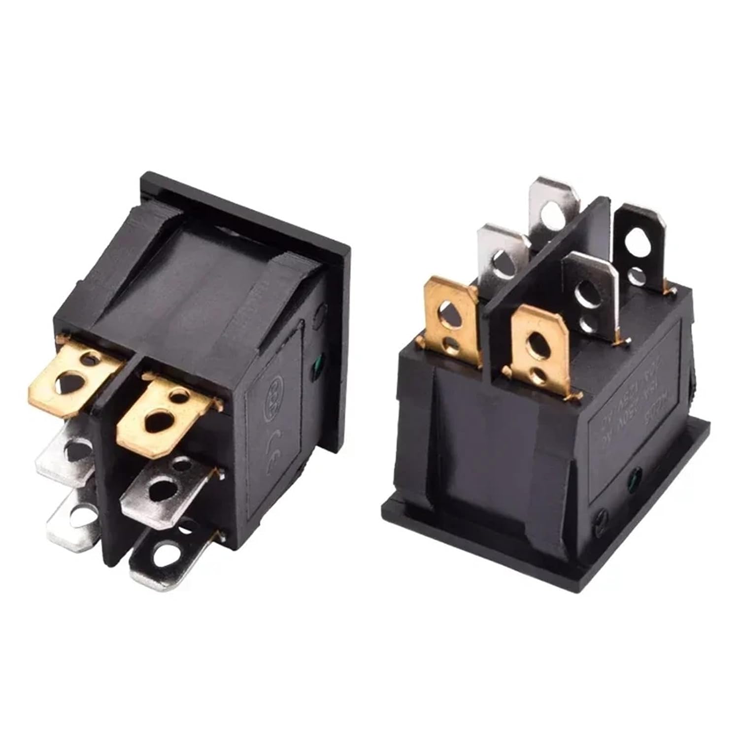 KCD6 Illuminated Dual Push Button Rocker Switch 6 Pin 12V 220V Latching On Off Power 16A 250V 1Pcs(Green,1pc,220V)