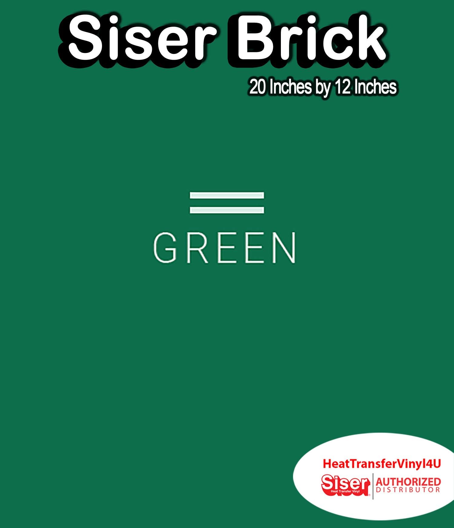 Brick 600 Heat Transfer Vinyl, 19.6" x 1FT Sheet (Green - HEX #376C59) - Compatible with Siser Romeo/Juliet & Other Professional or Craft Cutters - 3D HTV - CPSIA Certified