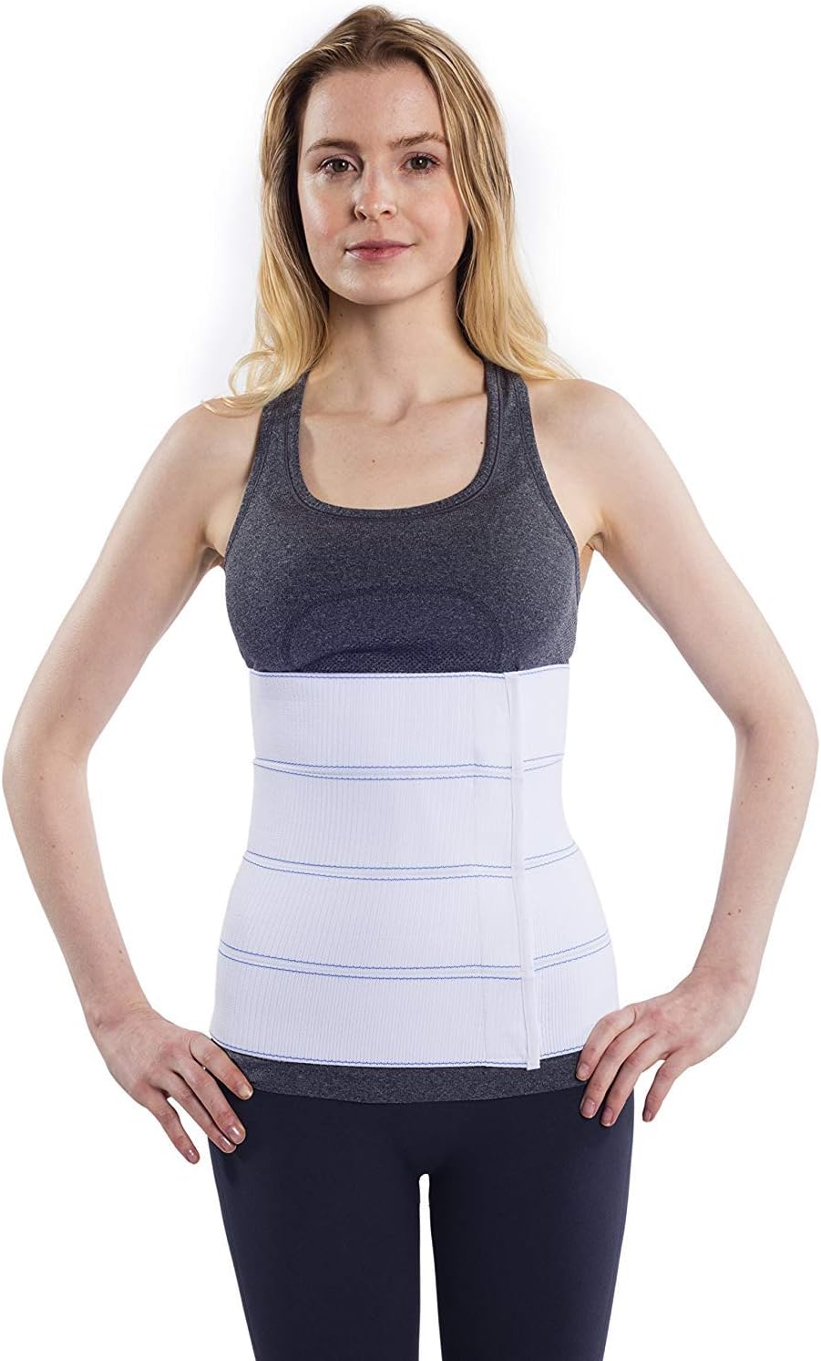 NYOrtho Abdominal Binder Lower Waist Support Belt - Compression Wrap for Men and Women (45" - 60") 4 Panel - 12"