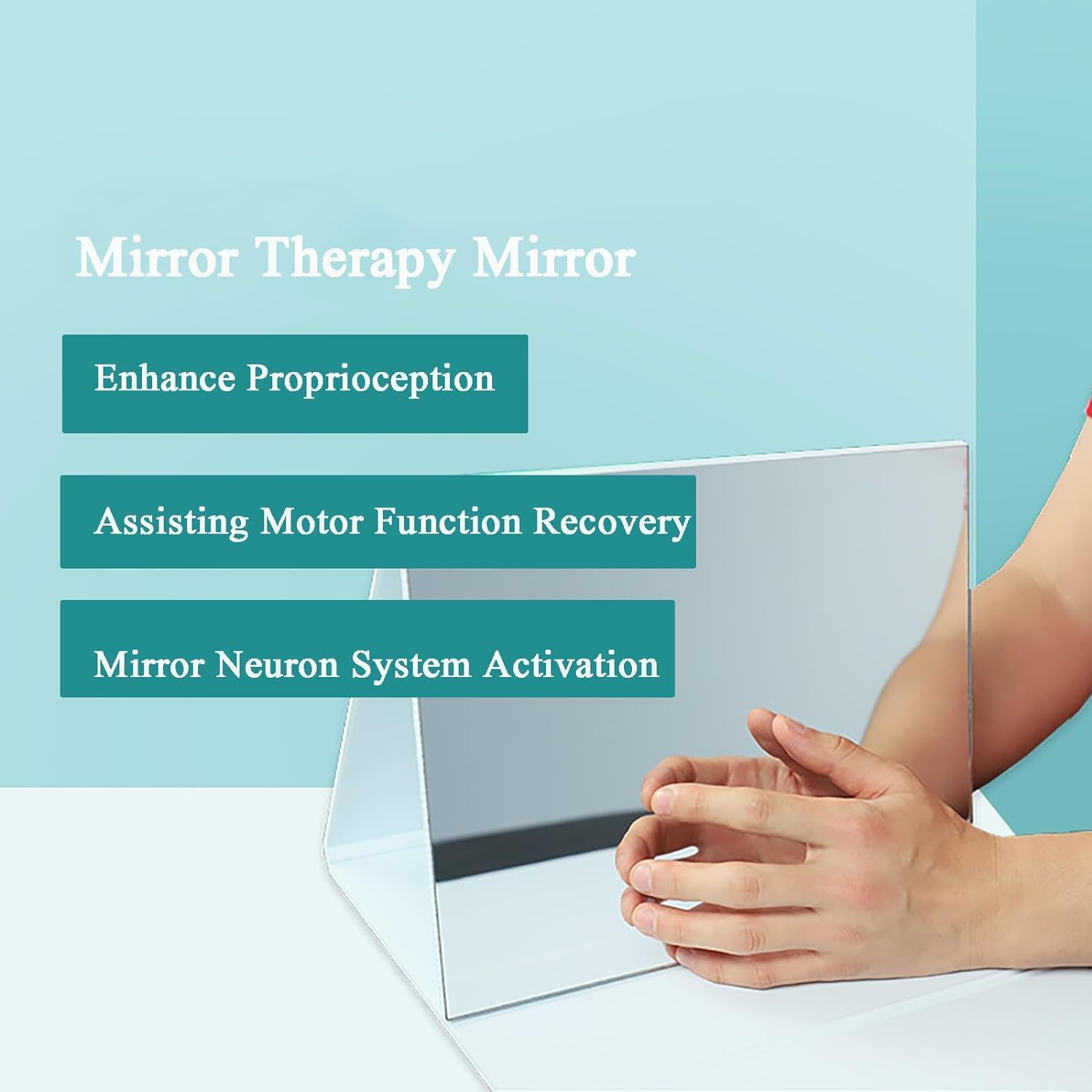 Spiegel Treatmet Spiegel, Smart Mirror Therapy Box, Faltbarer Sprachspiegel Für Traiig, Therapiespiegel Für Had Physiotherapie Spiegelbox, Für Schlaganfall, Prothese, Komplexer Bereich Pai