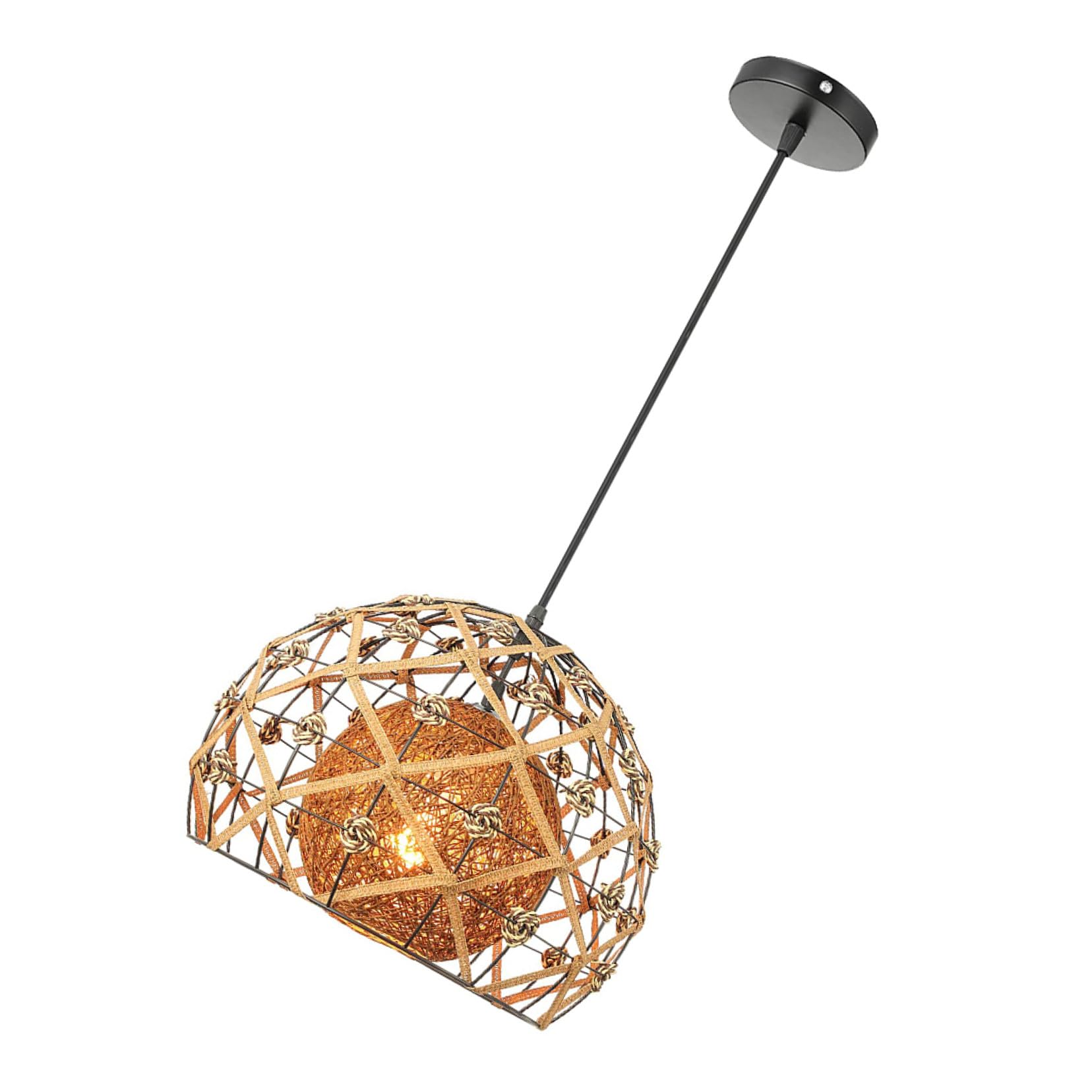Suspension créative en bambou luminaire décoratif chic pour salon
