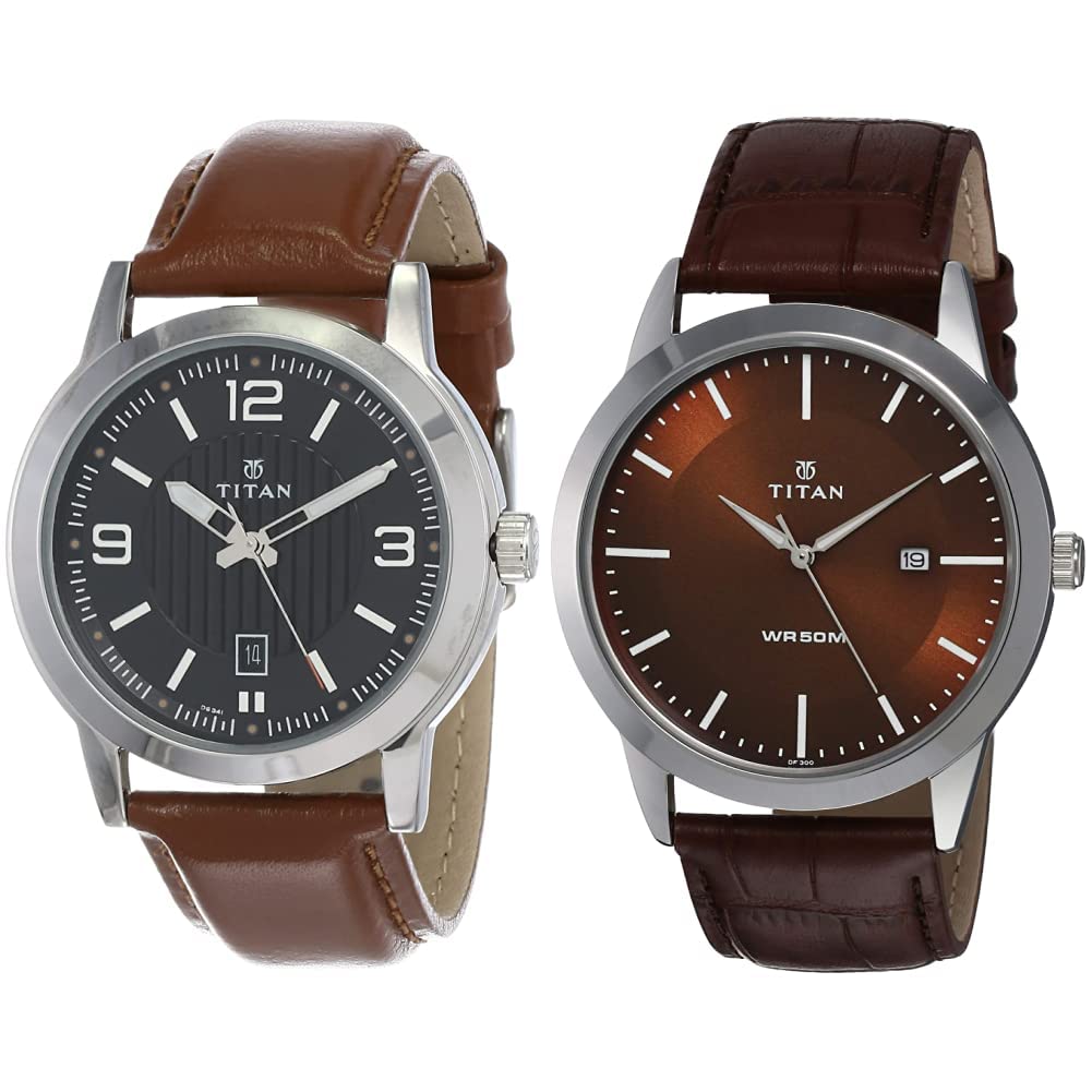 Titan Leather Men Analog Watches Combo (1730Sl02,1584Sl04)|Rakshabandhan Gifts, Brown (B07WZC4Q2Z) Amazon Price History, Amazon Price Tracker