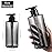 Shampoo Bottles with Pump, Yebeauty 2 Pack Empty Refillable Shower Bottle 17oz 500ml Squeeze Lotion Dispenser for Bathroom,Shampoo Soap, Conditioner Body Wash Liquidl,Clear Grey
