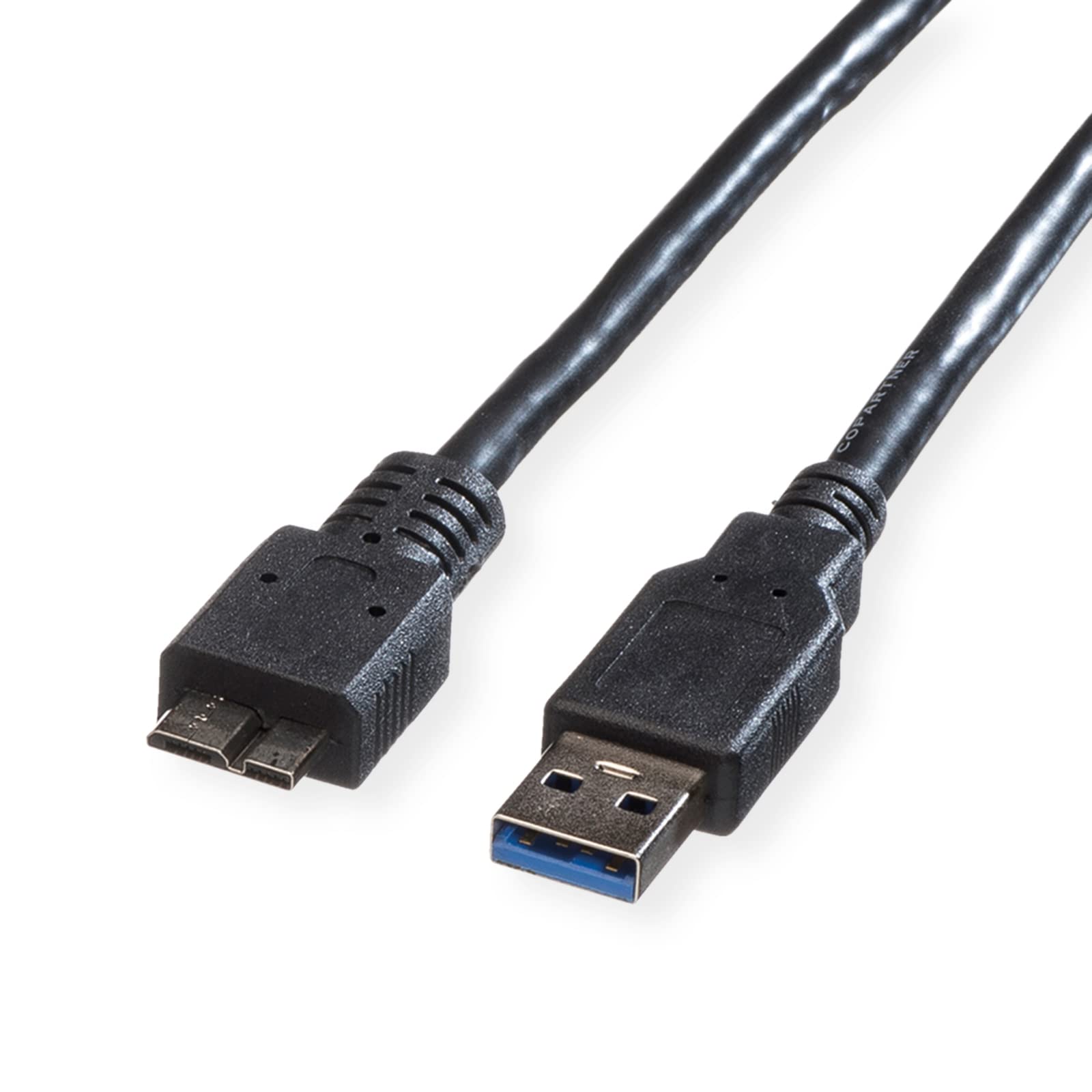 Roline USB 3.0 Cable, A Male – Micro B Male black black 0,8m