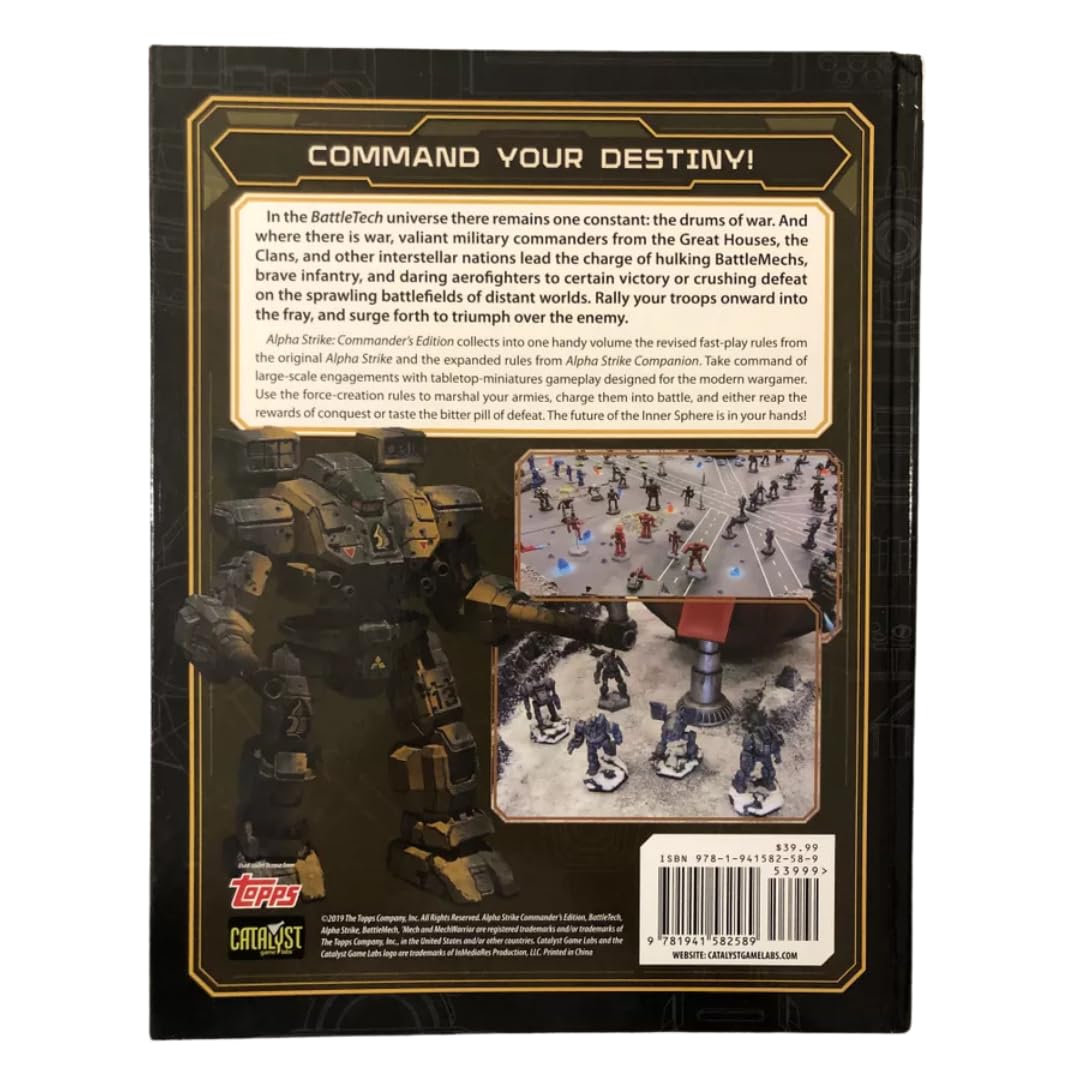 BattleTech Alpha Strike Commanders Ed Catalyst Game Labs Livre jeu de rôle chez