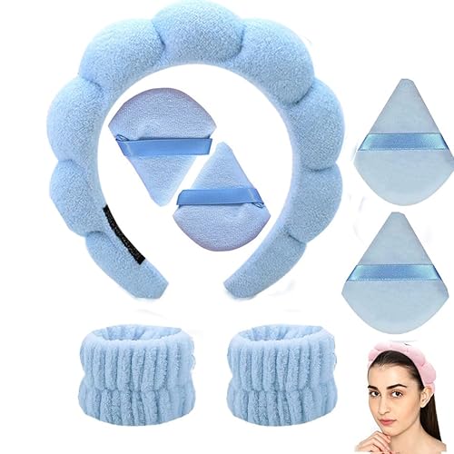 Diadema de spa para lavar la cara, juego de 7 diademas para el cuidado de la piel, diadema suave para el cuidado de la piel para eliminación de
