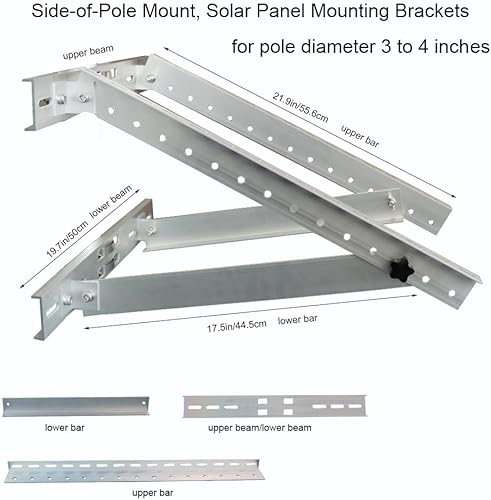 Miniatura 5 de Soporte de montaje en panel solar Kit de soportes de poste de hasta 30 W (poste no incluido)