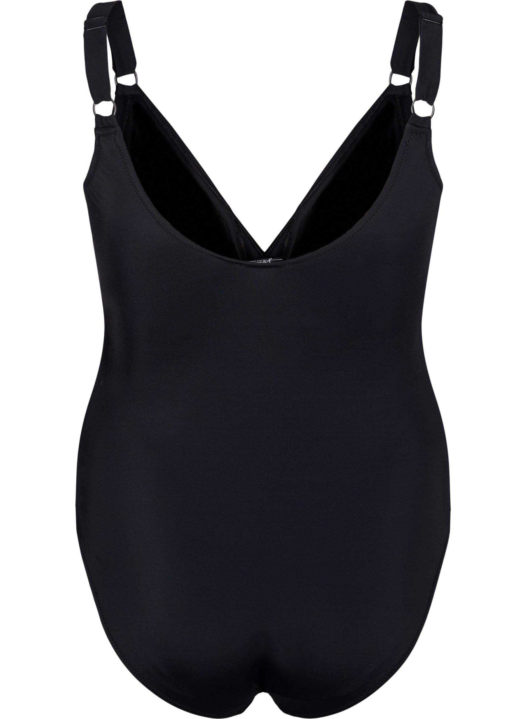 Zizzi Swim by Damen Große Größen Badeanzug mit Wickeleffekt Gr 42-56