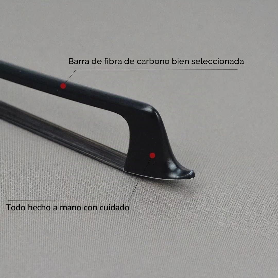 Arco de fibra de carbono de 4/4 tamaño completo con piedras brillantes pelo de caballo negro natural alambre azul bobinado violín arco
