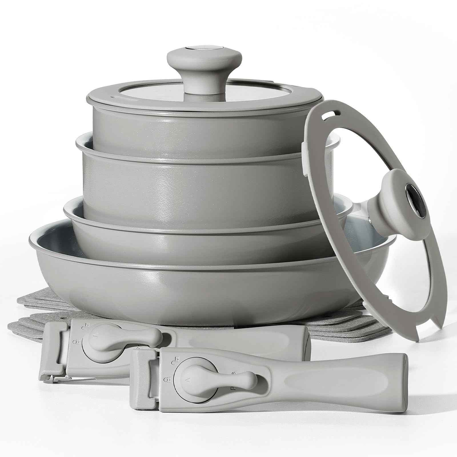 BLAZANT lot de 14 casseroles et poêles en céramique antiadhésives, batterie de cuisine à induction, passe au four pour c