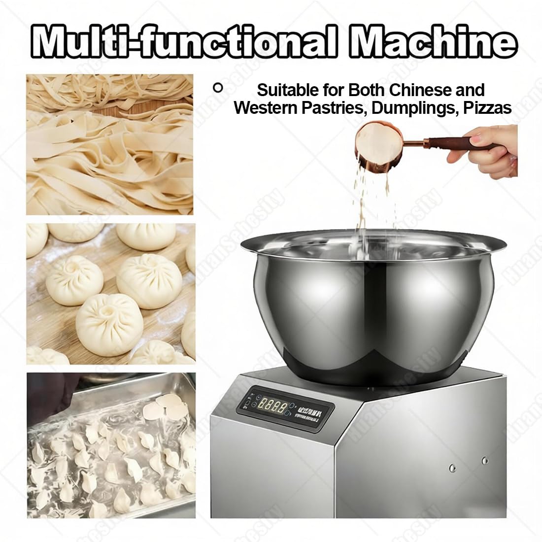 Impastatrice a Spirale Commerciale 5kg/8kg,2200w 5kg | Macchina per Impastare in Acciaio Inossidabile,Elettrica Con Ciotola Acciaio Inossidabile,Per Impieghi Gravosi in Pizzerie