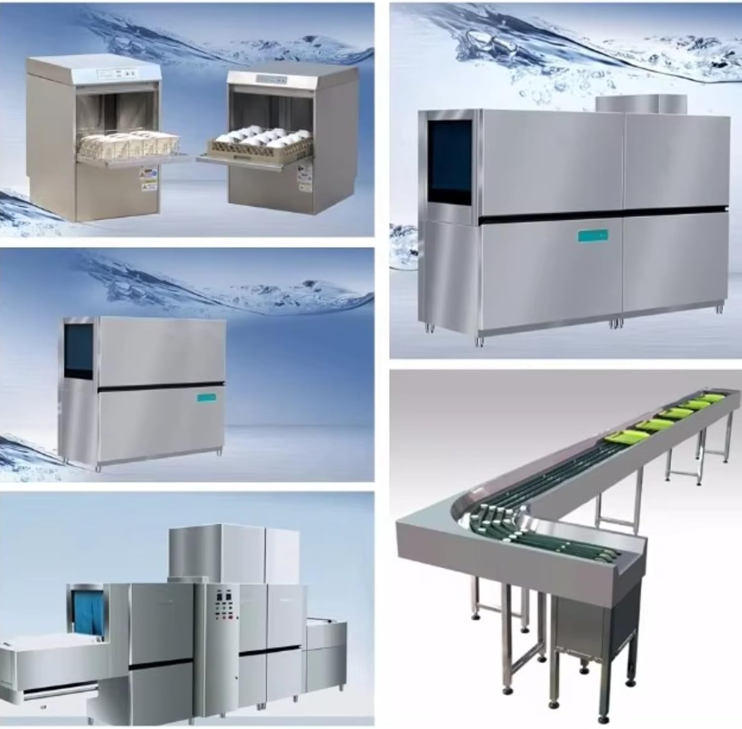 High-Efficiency Commercial Dishwasher, Large Floor-Standing Design, Cleans 1,500 Plates/Hour, 120°C Drying Function, Ideal for Hotels & Restaurants.
