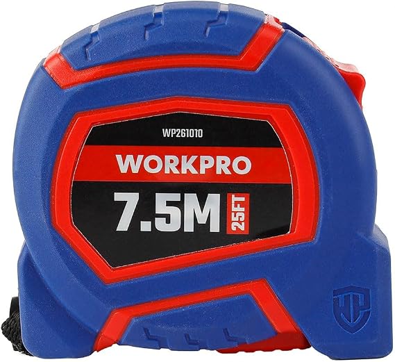 WORKPRO WP261010 7,5Mx25mm/25Ft. Naylon Kaplama Sarı Çelik Şerit Metre
