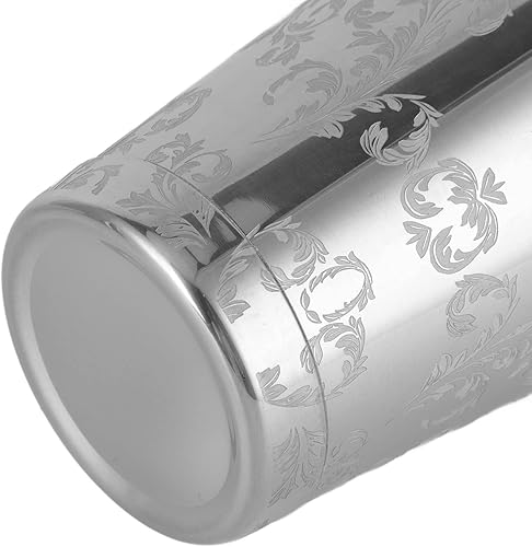 Miniatura 9 de Coctelera de acero inoxidable, coctelera de Martini grabada, plateado, japonés, americano, Boston, mezclador de cóctel, coctelera de acero