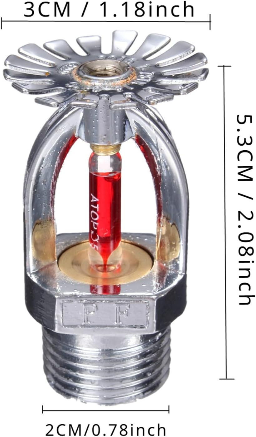 Fire Sprinkler Heads 68°C 155°F Pendent Type Alloy Material Red Glass Bulb Quick Response Sprinkler System