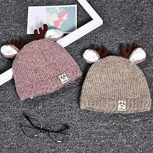 Goclothod Kids Cute Reindeer Antlers Hat Winter Warm Knitted Beanie Cap - Image 6