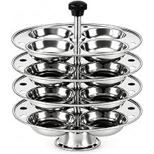 Stainless Steel Idli Maker Stand   4 Tier Steaming Plates for Soft Fluffy Idlis, Food Grade Construction with Easy Lift Handle, Dishwasher Safe Design, Perfect for South Indian Cuisine