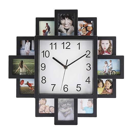 Wall Clock Frame 2 in 1 Modern DIY Wall Clock with Collecting Memories Frames Modern Decor Quiet
