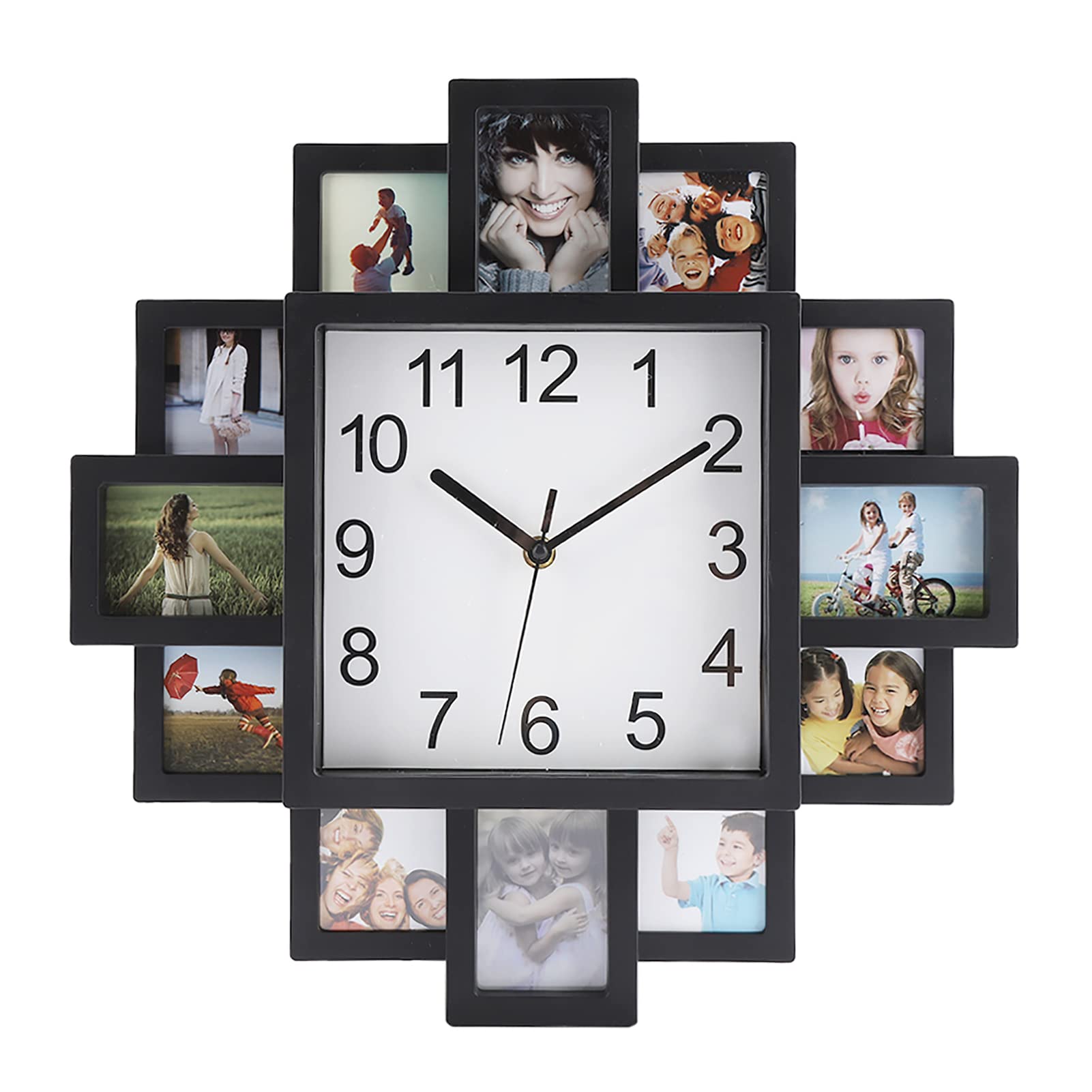 Horloge murale 2 en 1 et cadres photo, le cadeau déco idéal