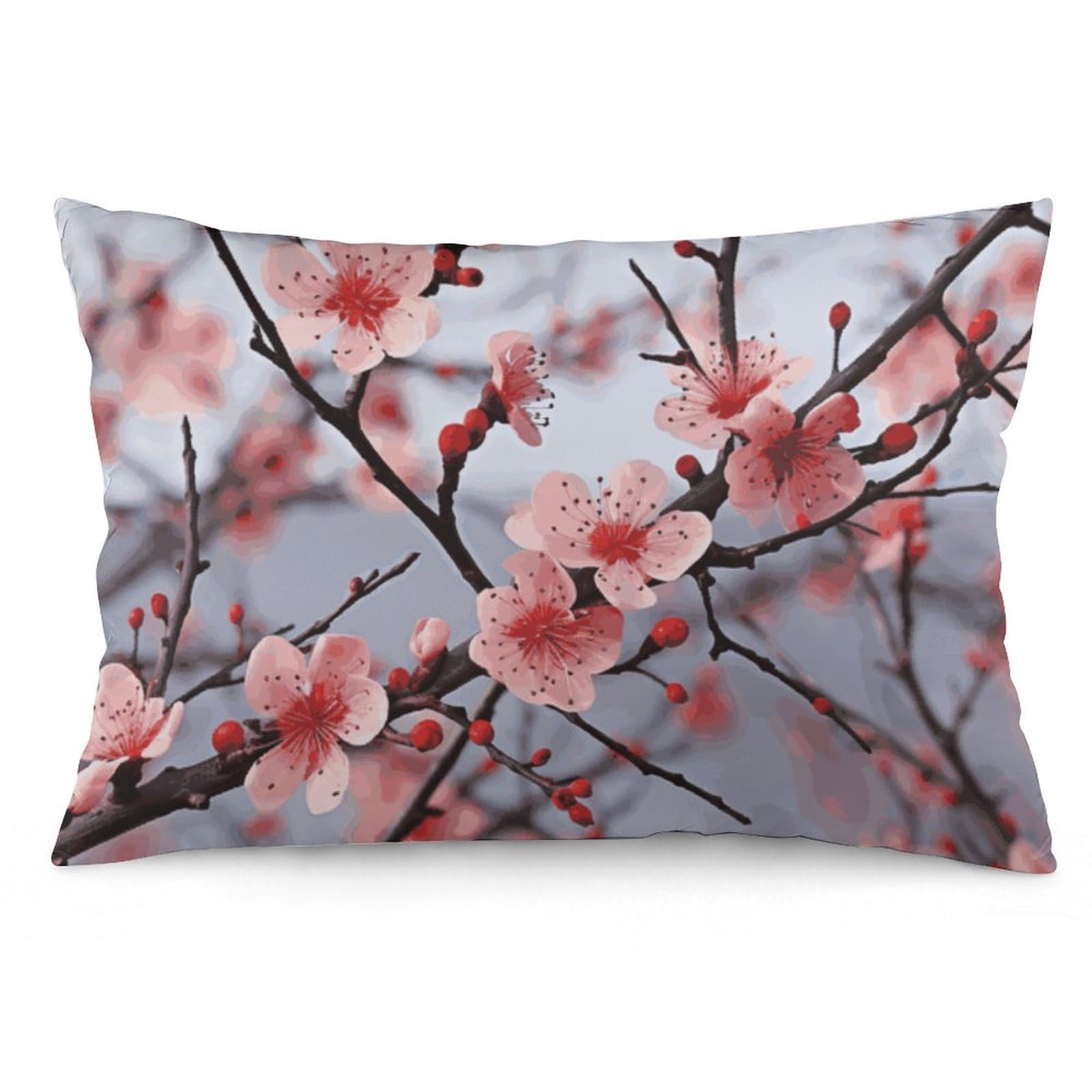 NTVOWPZO 2 Pack Decoration Throw Pillow Covers 20"x30" Pillowcases Covers Delicate Cherry Blossoms Pillowcases Modern Farmhouse Home Decor Sofa Cushions Covers for Couch Bed Living Room